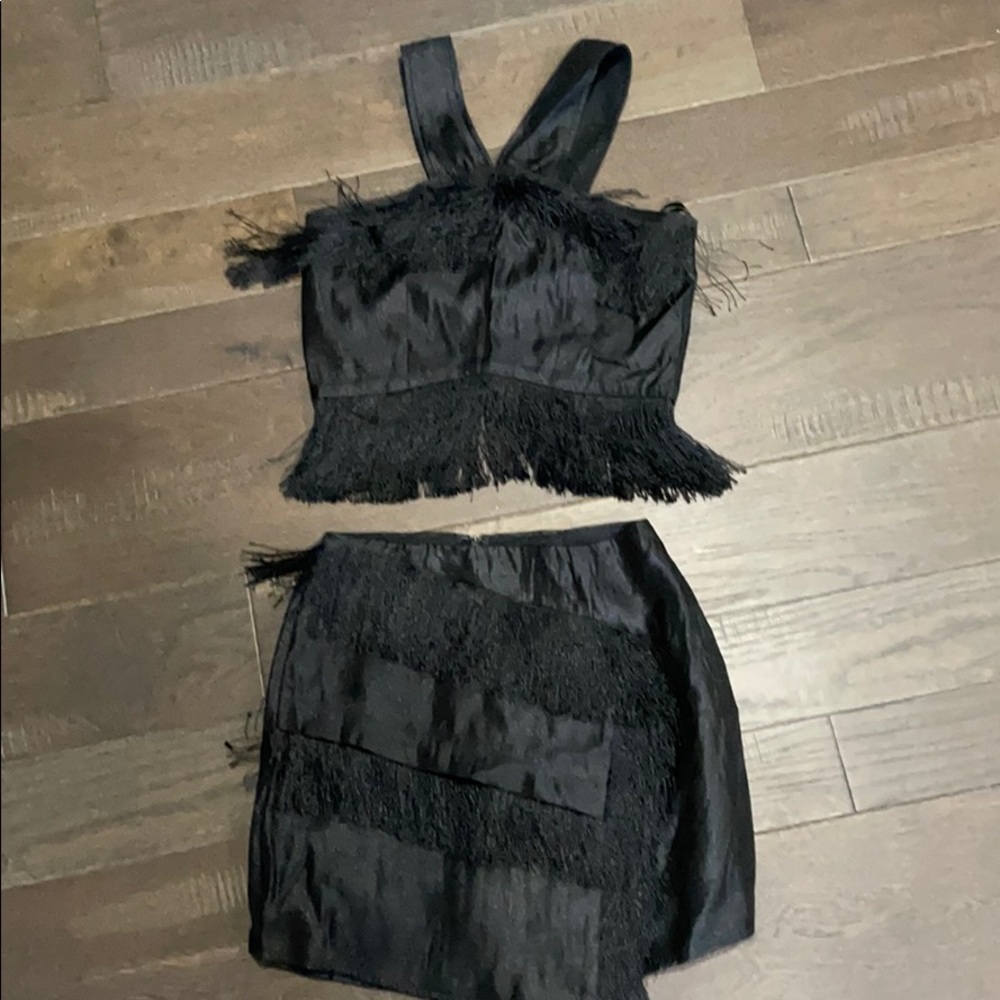 J.O.A Matching Skirt & Crop Top
